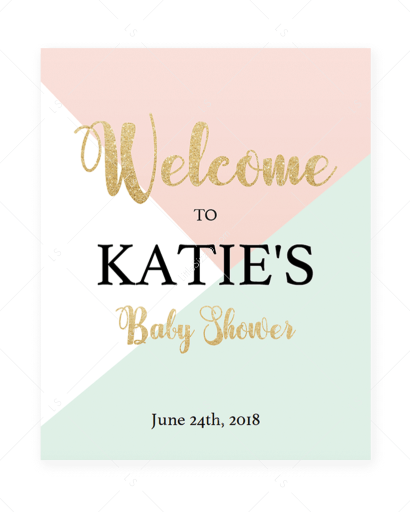 Pastel Themed Baby Shower Welcome Sign Printable By (819x1024), Png Download