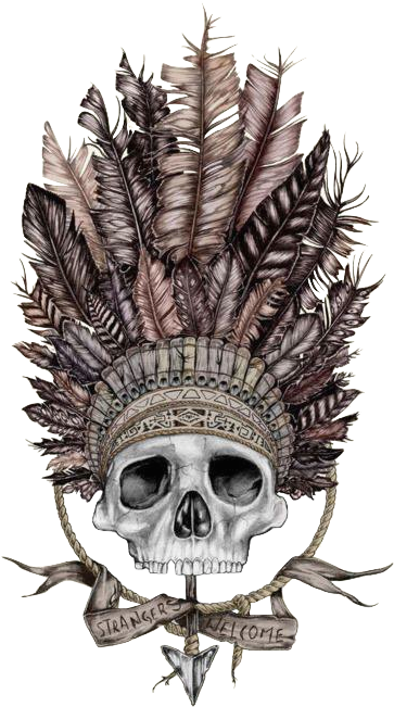 O Tumblr De Namasteban Notas Caveira Pena (495x700), Png Download