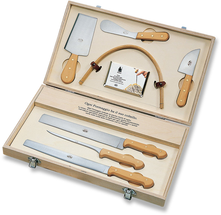 Italiani 7pc Cheese Knife Set Boxwood-0 (1100x953), Png Download