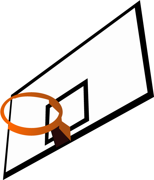 Backboard - Basketball Clipart Hoop (636x742), Png Download