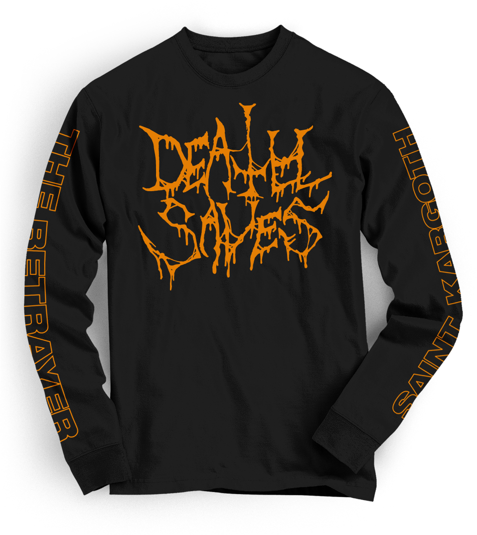 Deathknightbetrayer Orange 1front 1512x , Death Saves - Plain Black Full Sleeve T Shirt (844x844), Png Download