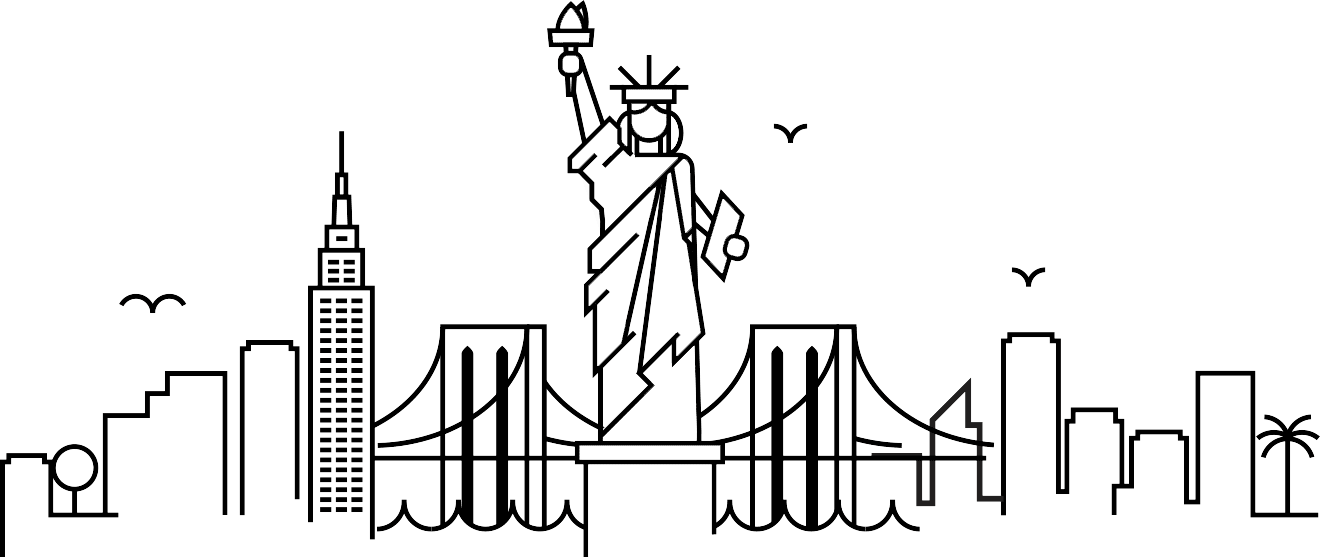 New York Illustration (1320x557), Png Download