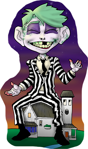 Ike As Beetlejuice Sticker - Beetlejuice (296x500), Png Download