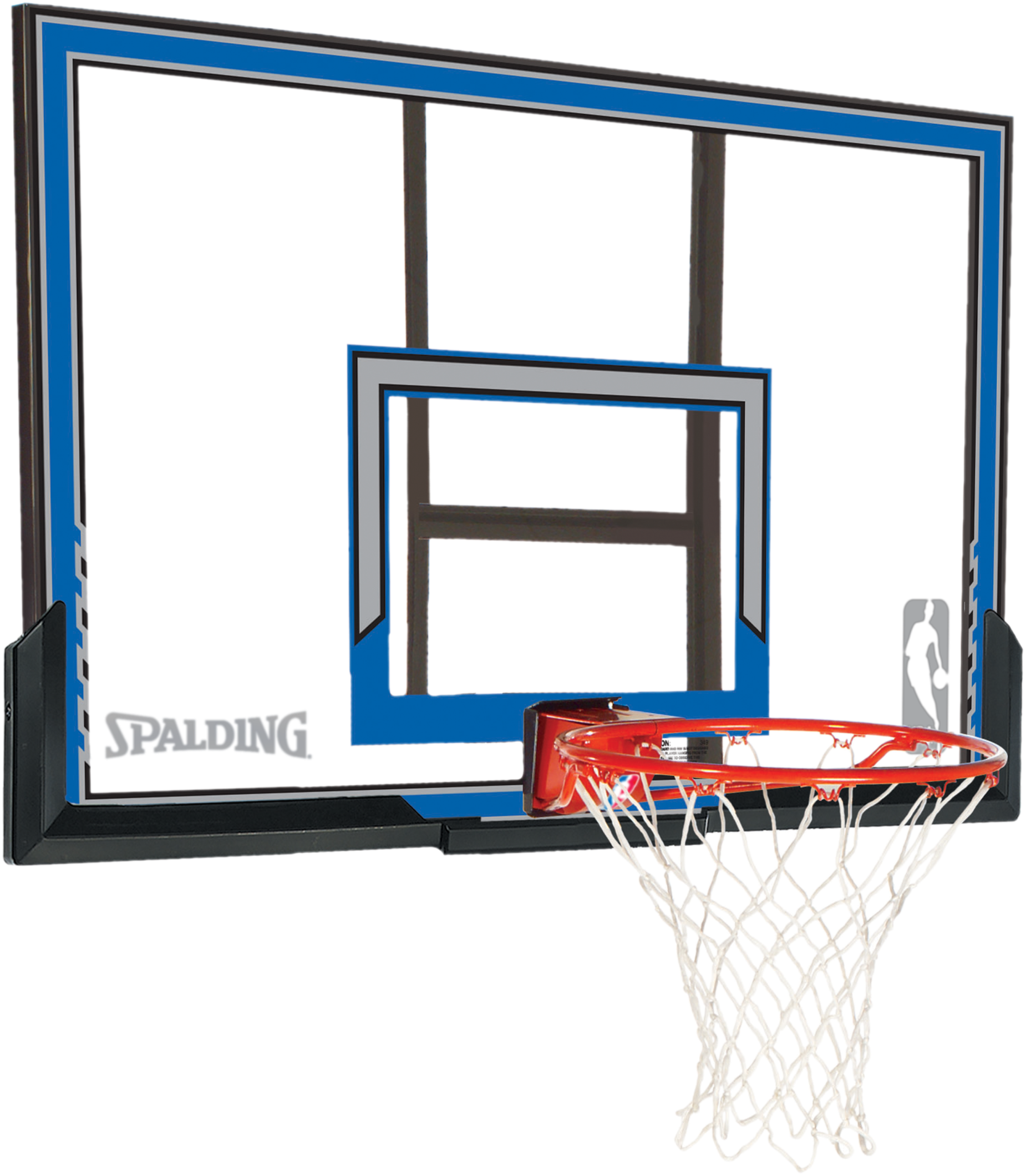 Polycarbonate Backboard And Rim Combo - Spalding (2232x2768), Png Download