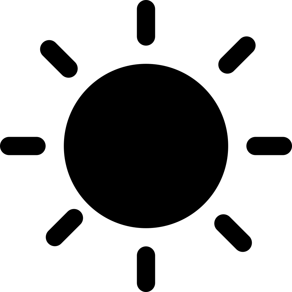 Solid Black Sun Symbol Comments - Sunset Icon Png (980x980), Png Download