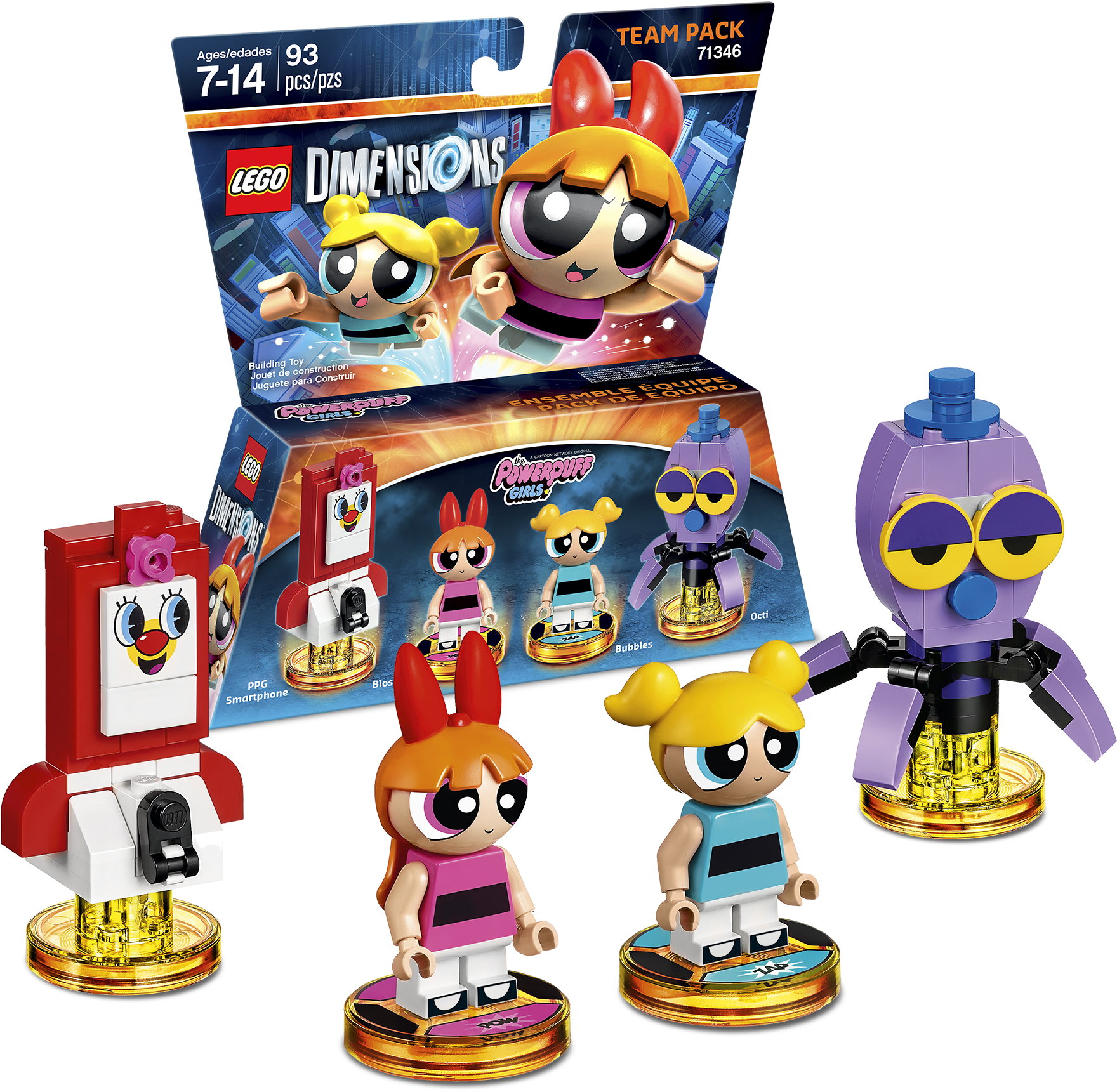 Teen Titans Go , The Powerpuff Girls And Beetlejuice - Lego Dimensions Powerpuff Girls (2250x2250), Png Download