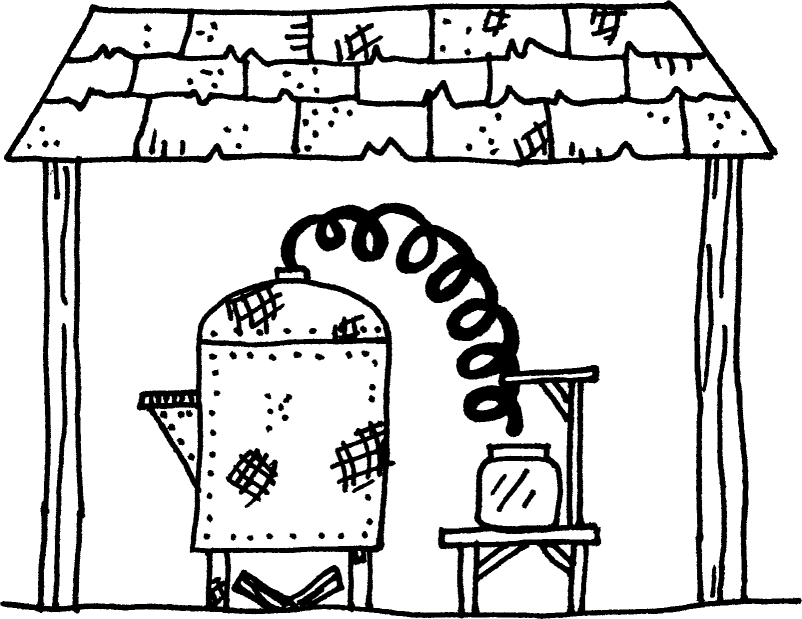 Moonshine Still Drawing (802x619), Png Download