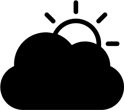 Cloudy Day Symbol Of Weather Interface Of Black Cloud - Cloud And Sun Symbol (400x400), Png Download