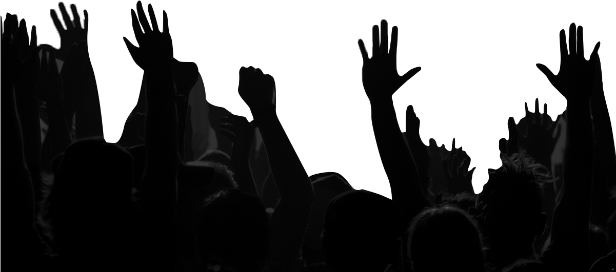 Cheering Crowd Silhouette At Getdrawings - Silhouette (1200x768), Png Download