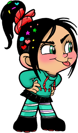 Vanellope Blowing Raspberries - Vanellope Von Schweetz (264x477), Png Download