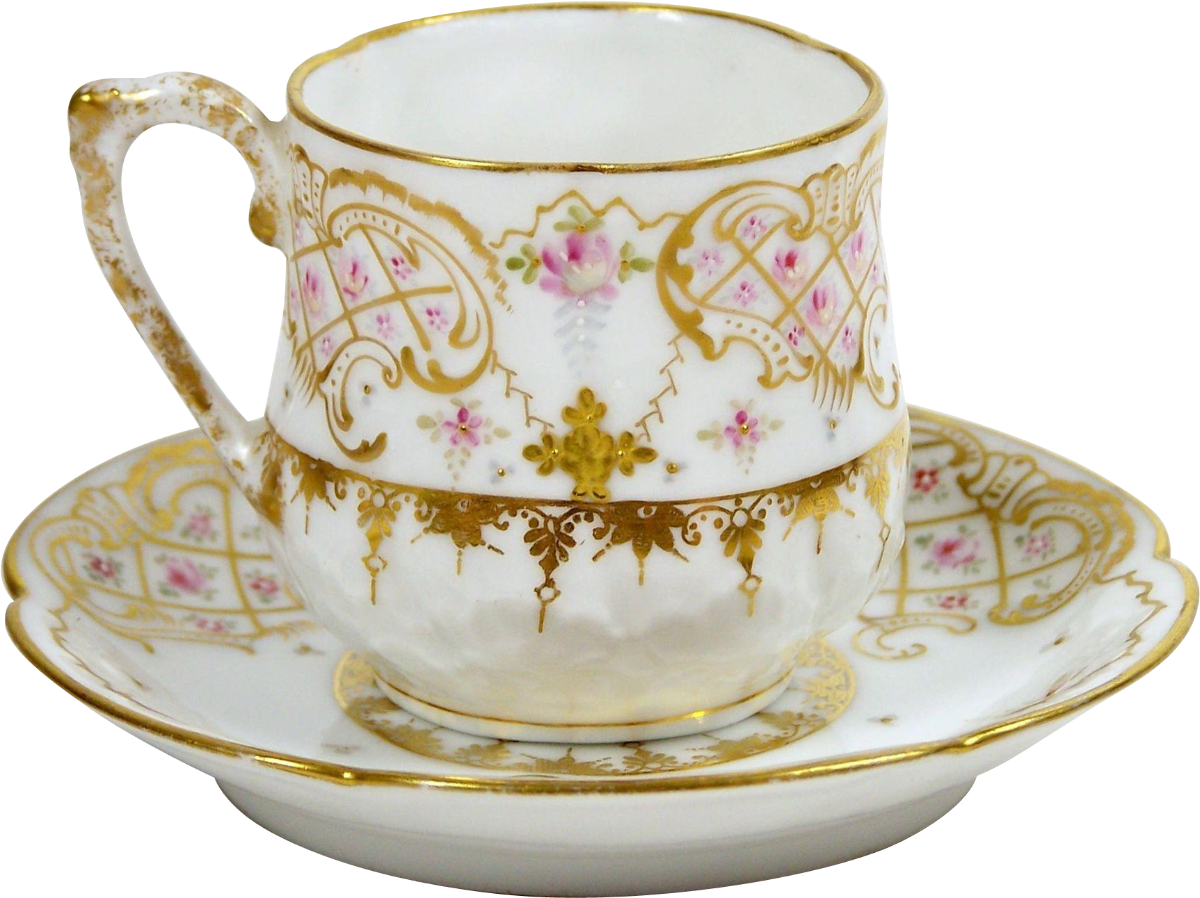 Limoges Demitasse Tea Cup Hand Painted Pink Roses 3 - Tea (1724x1724), Png Download