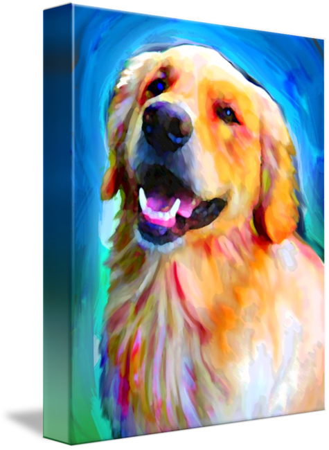 "golden Retriever" By David Corrente, // // Imagekind - Gallery-wrapped Canvas Art Print 11 X 14 Entitled Golden (475x650), Png Download
