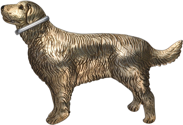 Golden Retriever Pin/pendant (640x640), Png Download