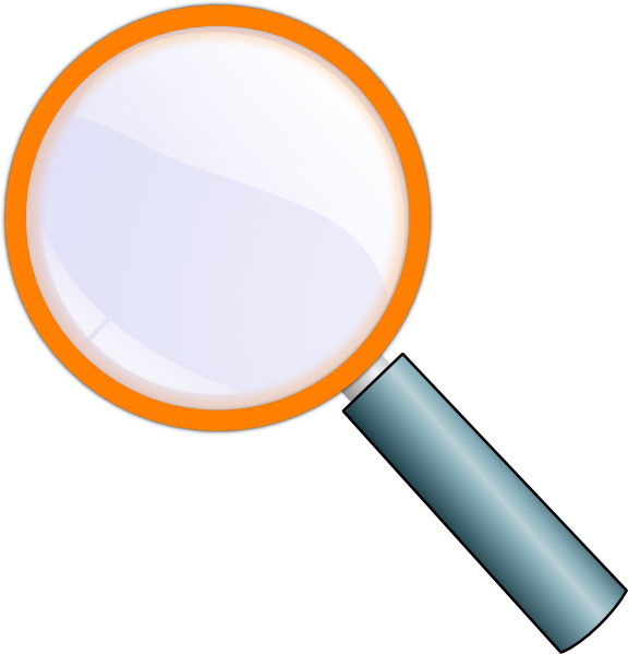Orange Clipart Magnifying Glass - Circle (576x599), Png Download