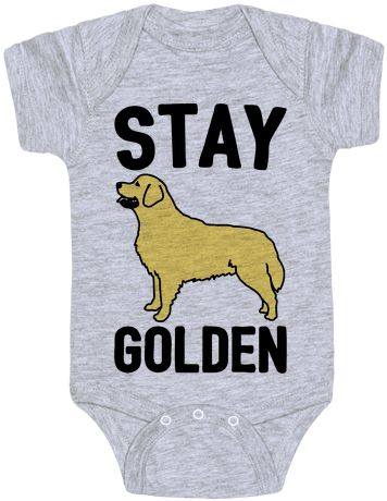 Stay Golden Golden Retriever Baby Onesy - Golden Retriever (484x484), Png Download