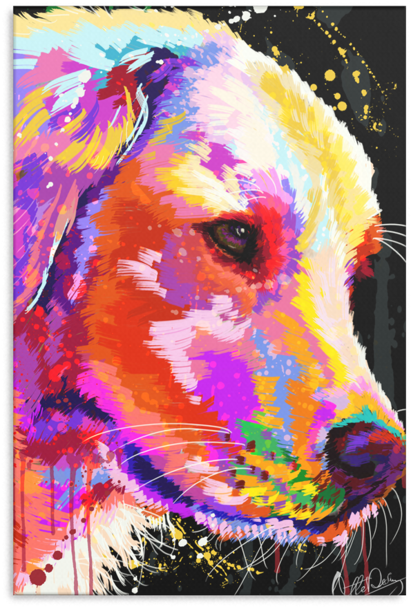 Golden Retriever Canvas Wrap 1303-4 - Painting (900x900), Png Download