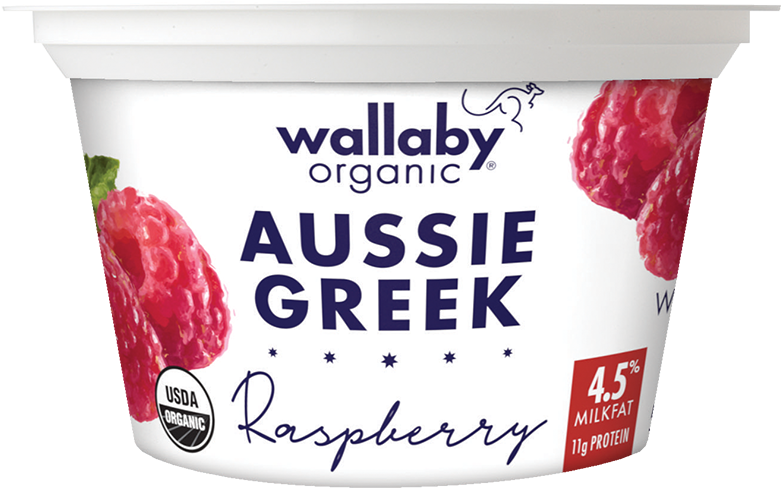 Wallaby Raspberry Organic Whole Milk Greek Yogurt - Wallaby Yogurt (800x507), Png Download