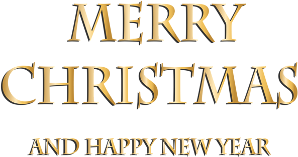 Gold Merry Christmas Transparent Clip Art - Merry Christmas And Happy New Year Transparent (600x316), Png Download