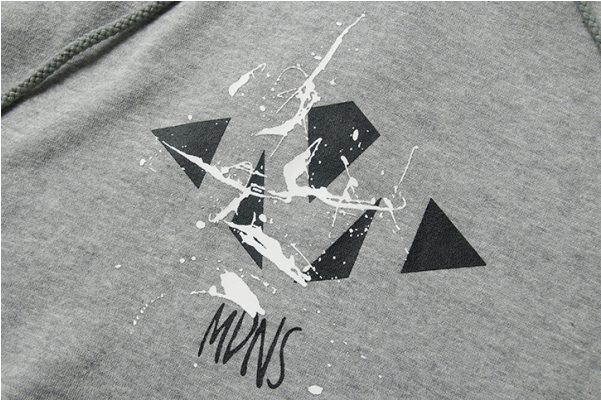 Mdns Ink Splash Hooded Sweater - Monochrome (600x600), Png Download