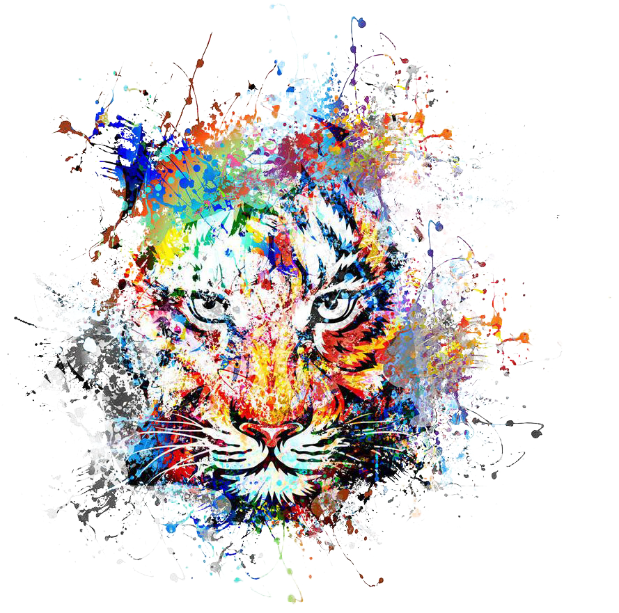 Graphic Library Download Abstract Painting Color Ink - Abstract Tiger (997x966), Png Download