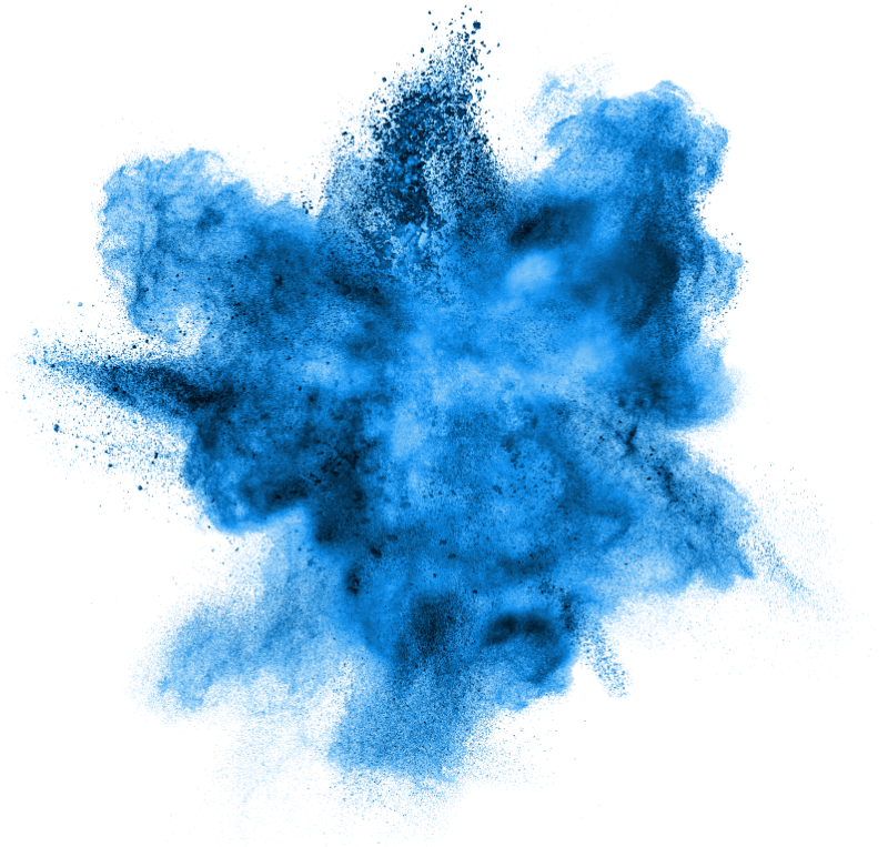 Owder Coat Spray - Blue Powder Explosion Png (800x763), Png Download