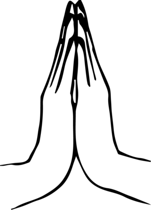 Namaste - Namaste Hands Black And White (300x417), Png Download