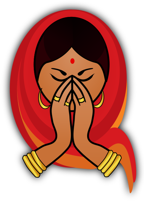 Indian Cuisine Namaste Download Drawing - Namaste Clipart (562x750), Png Download