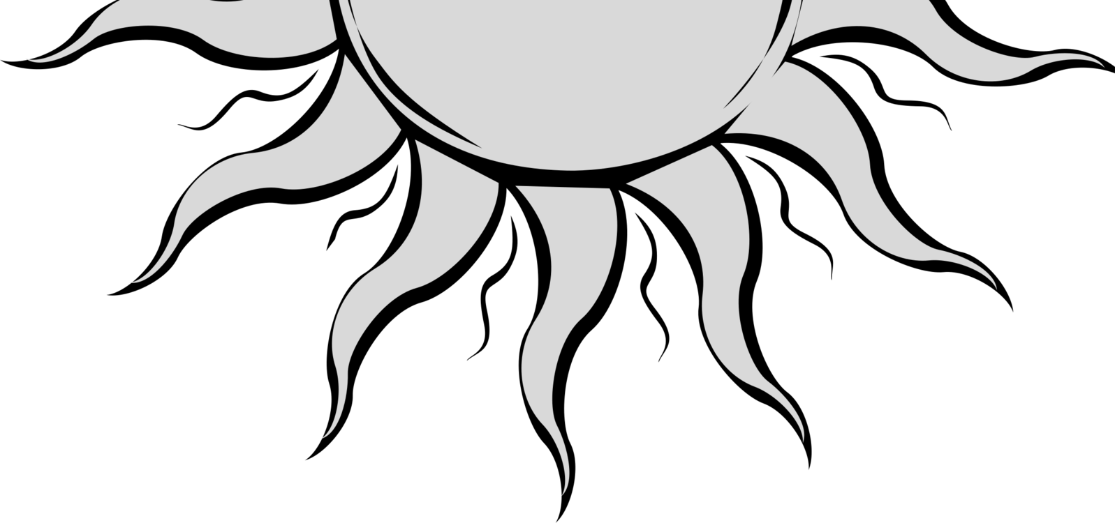 Computer Icons Download Free Commercial Clipart For - Half Sun Clip Art (1597x750), Png Download