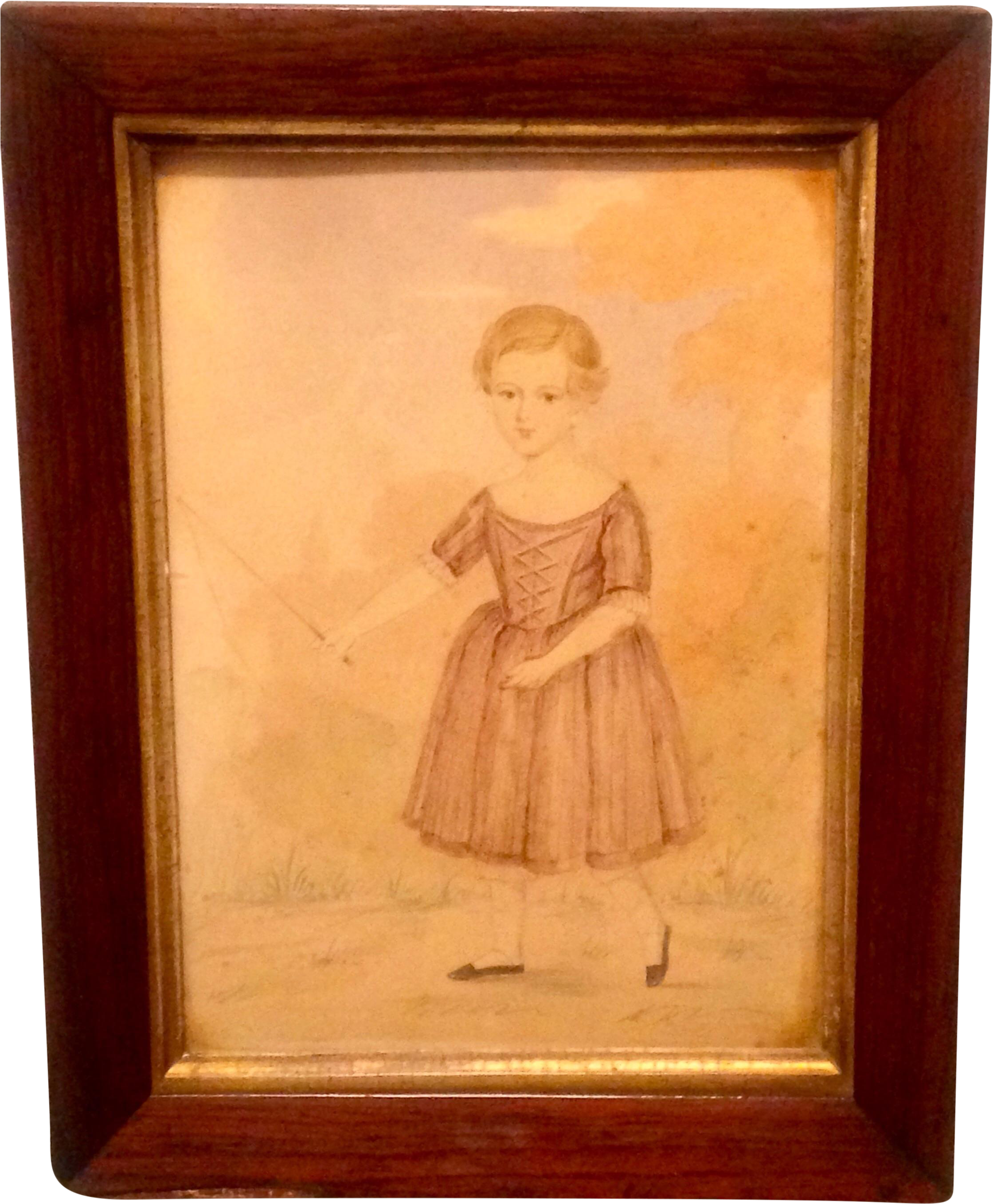 Georgian Watercolor Of Young Girl - Watercolor Painting (2342x3128), Png Download