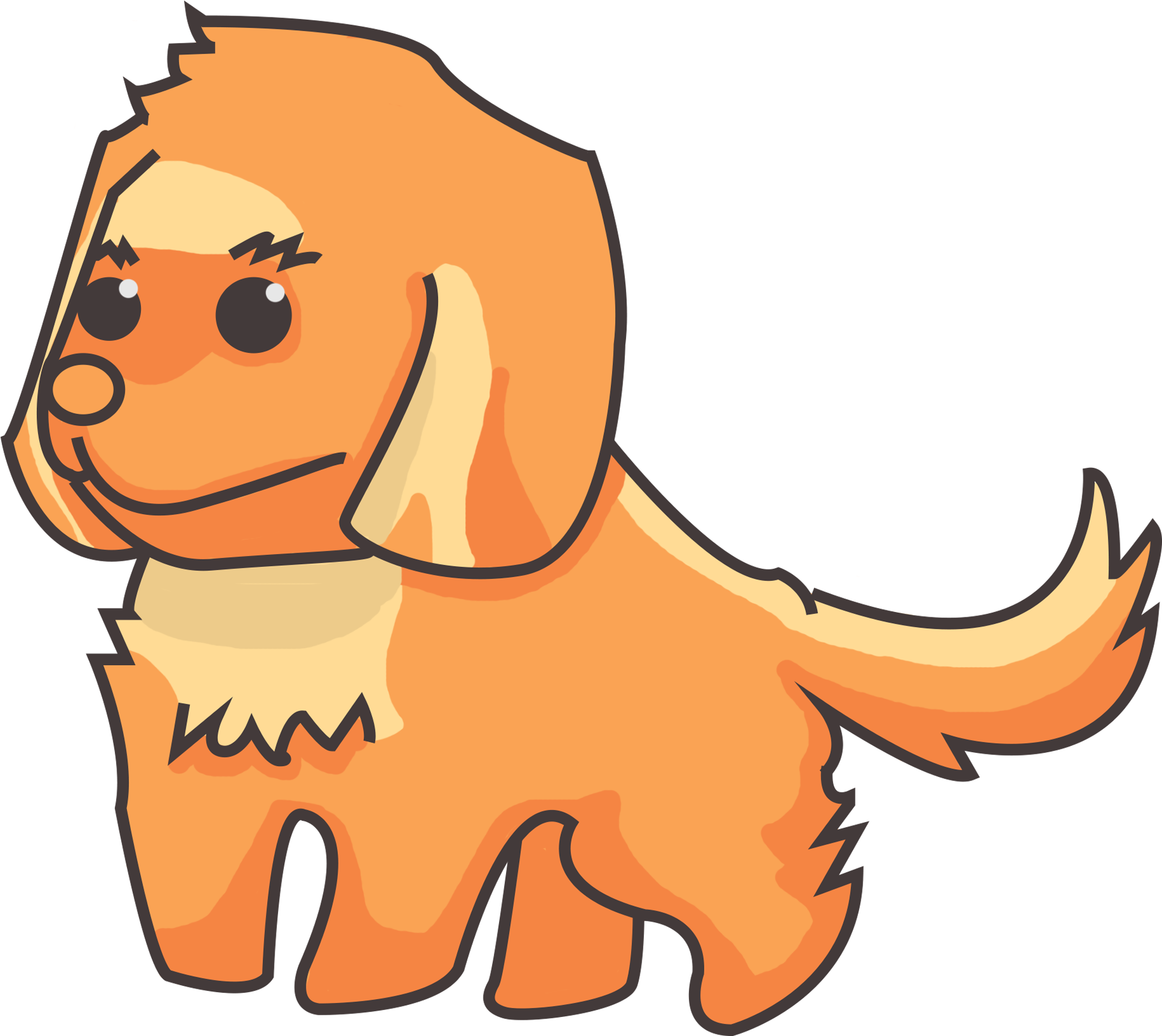 Chibi Golden Retriever - Golden Retriever Cartoon (2480x3508), Png Download