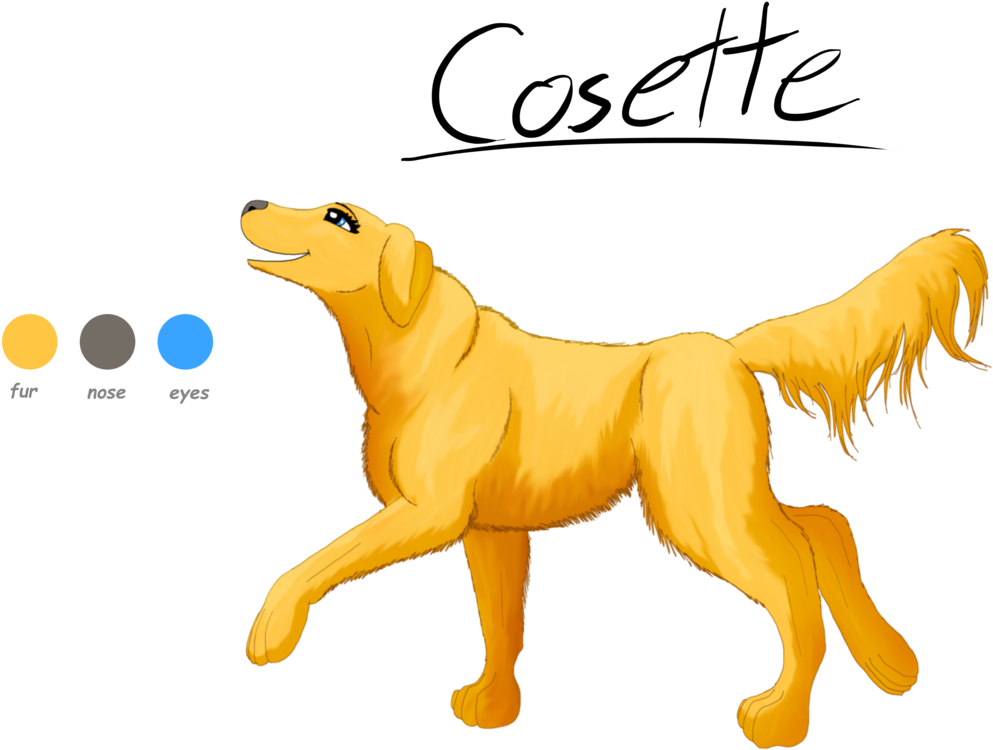 Drawn Golden Retriever Anime - Golden Retriever (1024x769), Png Download