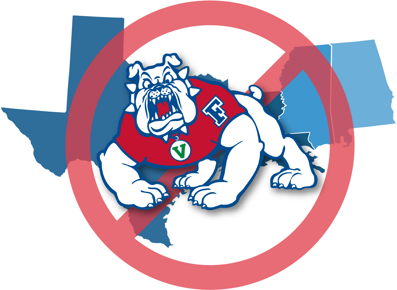Southern States With Bulldog Logo-01 - Fresno State Bulldogs (1403x1075), Png Download