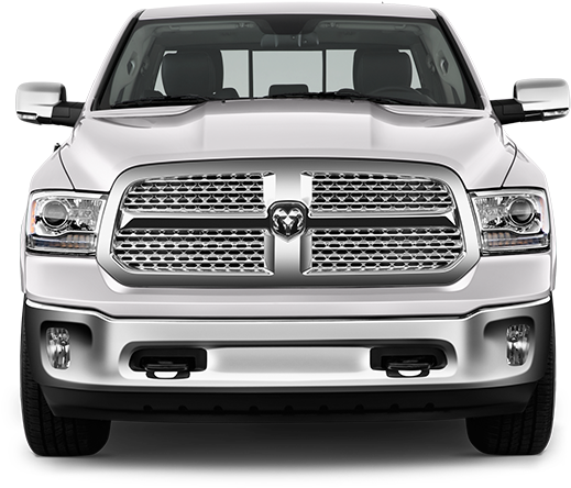 2016 Ram 1500 Laramie Exterior Front View Silver - White 2017 Dodge Ram Chrome Grill (700x700), Png Download