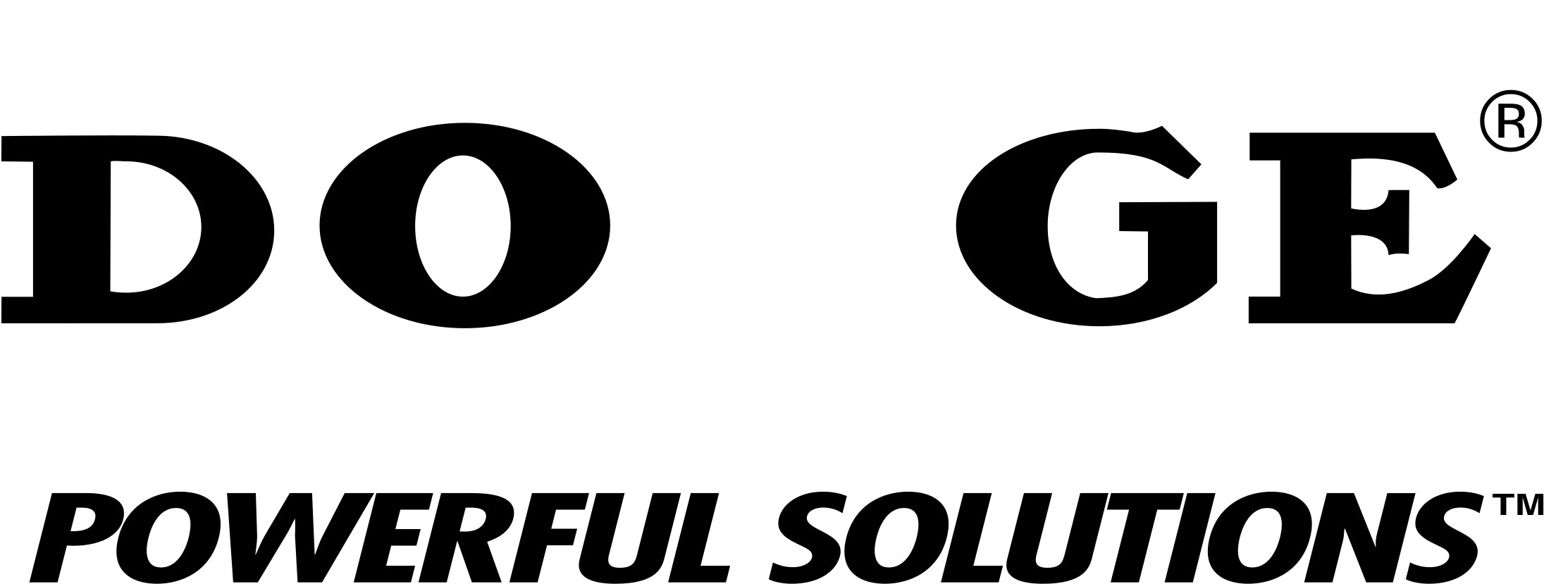 Dodge Powerful Solutions Logo Black And White - Dodge (2400x2400), Png Download