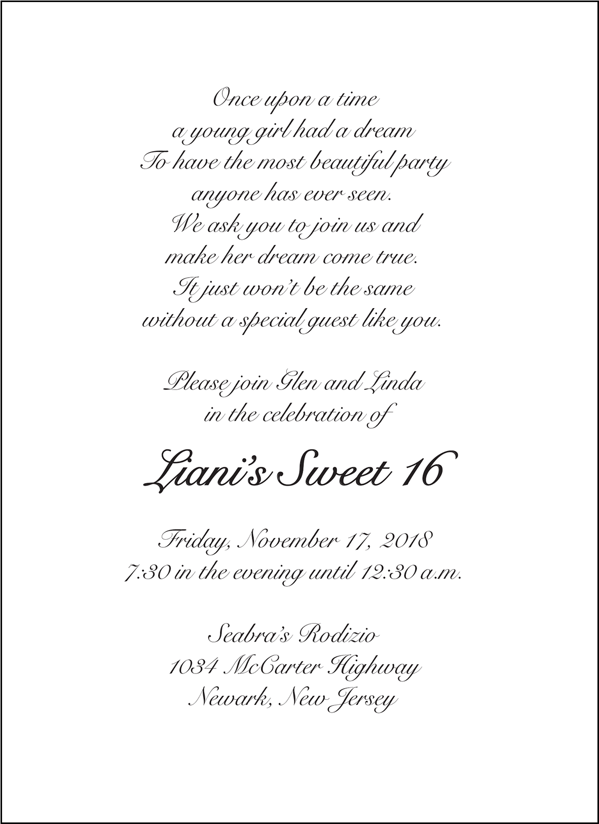 Text Inside Sweet 16 Invitation - Sweet 16 Invitation Wording (1660x1660), Png Download