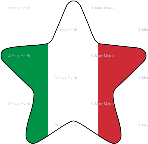 Star Italian Flag (500x500), Png Download