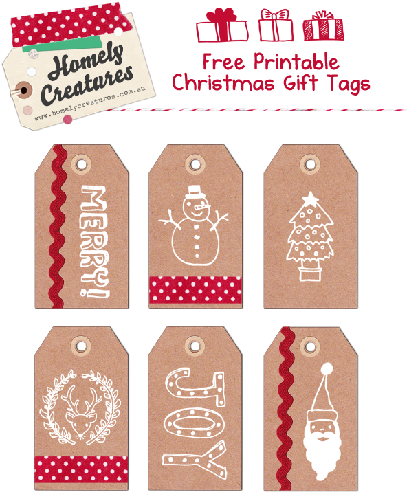 Free Printable Christmas Gift Tags - Homely Creatures (392x480), Png Download
