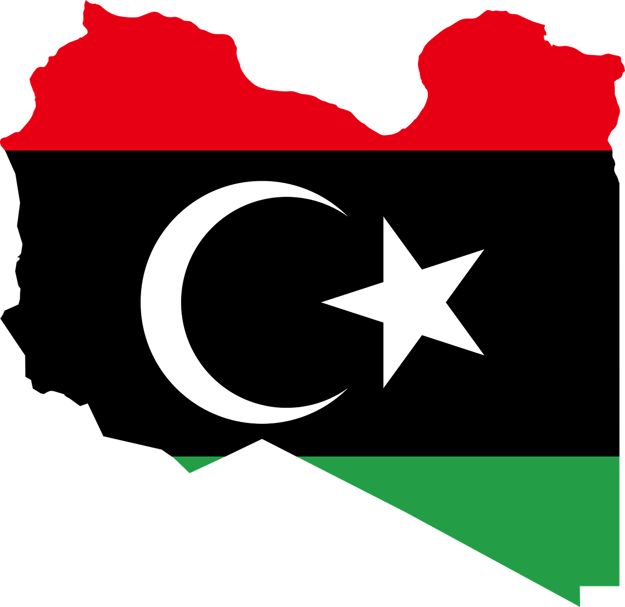 Flag Of Libya Italian Libya Map - Libya Map And Flag (772x750), Png Download