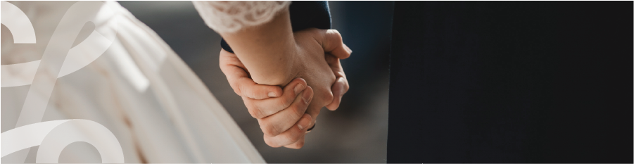 Bride And Groom Holding Hands - Holding Hands (901x233), Png Download