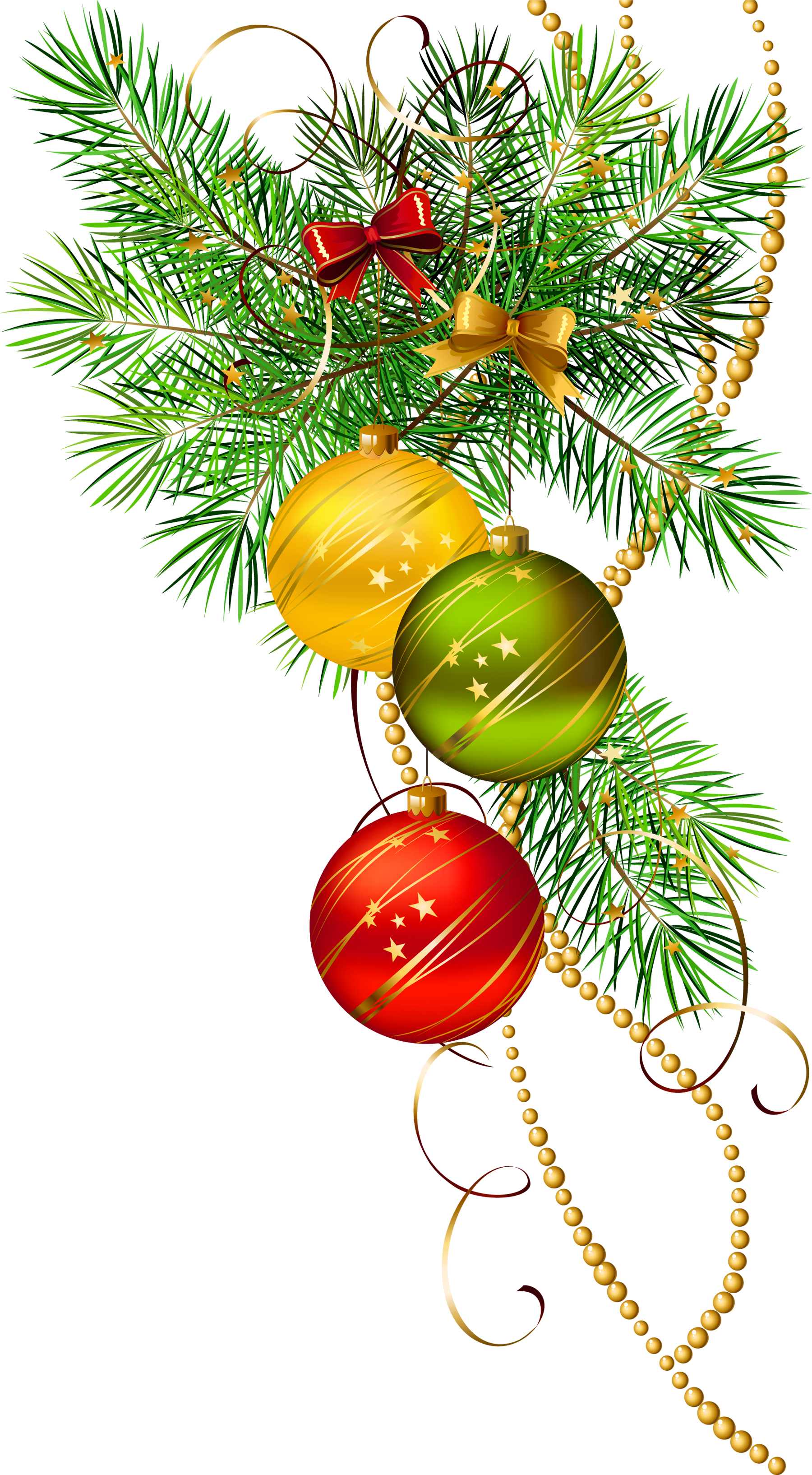 Branch Clipart Christmas - Christmas Balls Clip Arts (1800x3268), Png Download