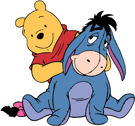 Winnie The Pooh And Eeyore Clip Art - Pooh Bear Eeyore (468x439), Png Download
