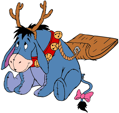 Eeyore, Winnie The Pooh, Disney Characters, Friends, - Pooh And Friends Christmas (492x467), Png Download