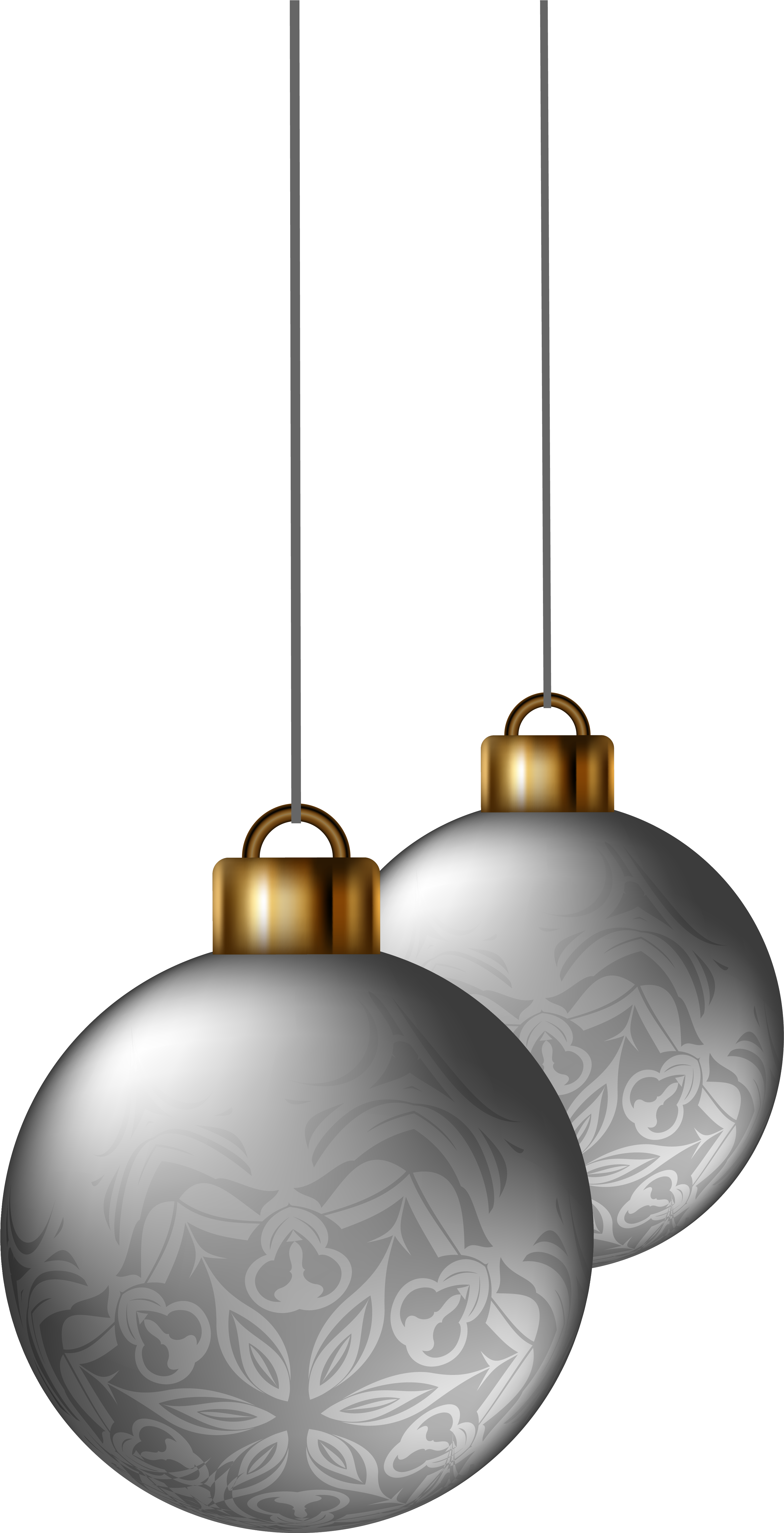Silver Christmas Balls Png Clipart Image - Christmas Ornament (324x600), Png Download