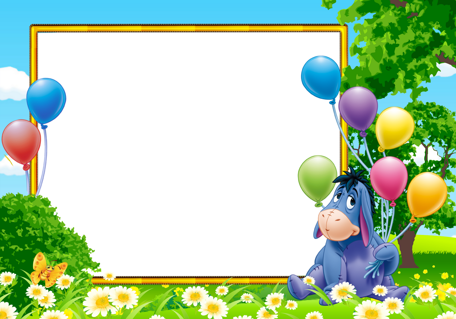 Winnie The Pooh Borders (1600x1120), Png Download
