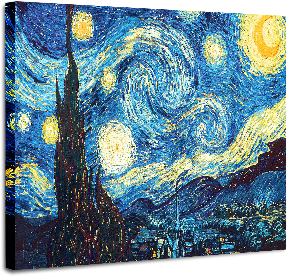 The Starry Night, June 1889 Van Gogh - Diamond Painting Van Gogh (800x600), Png Download