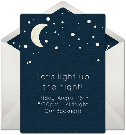Starry Night Sky Online Invitation - Baby Shower (650x650), Png Download
