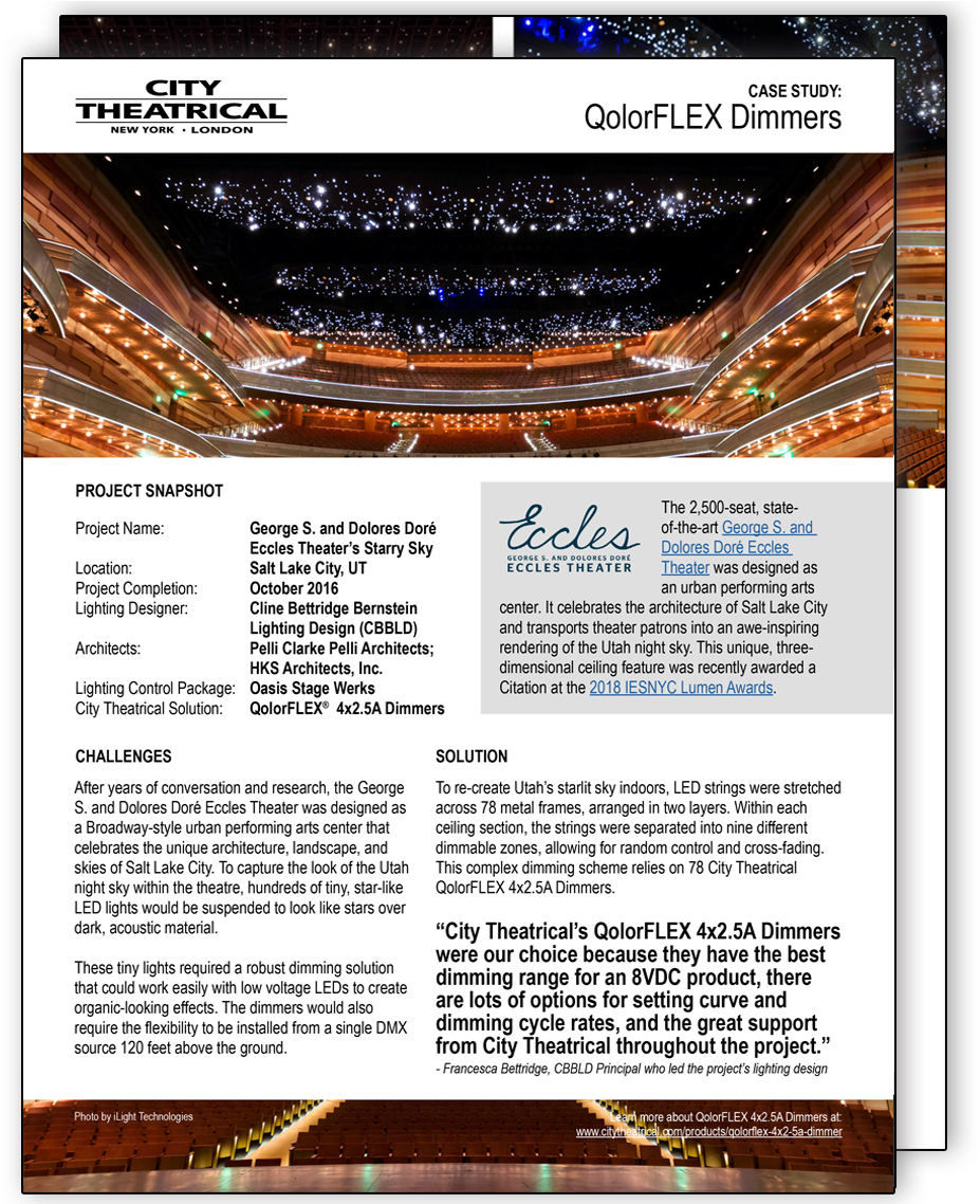 City Theatrical's Qolorflex® - Eccles Theater (1137x1137), Png Download