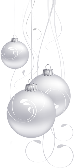 White Christmas Balls Png Clip Art - Christmas Balls White Png (269x600), Png Download