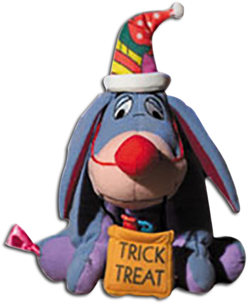 Halloween Eeyore Plush Clown Disney Stuffed Animal - Stuffed Toy (500x598), Png Download