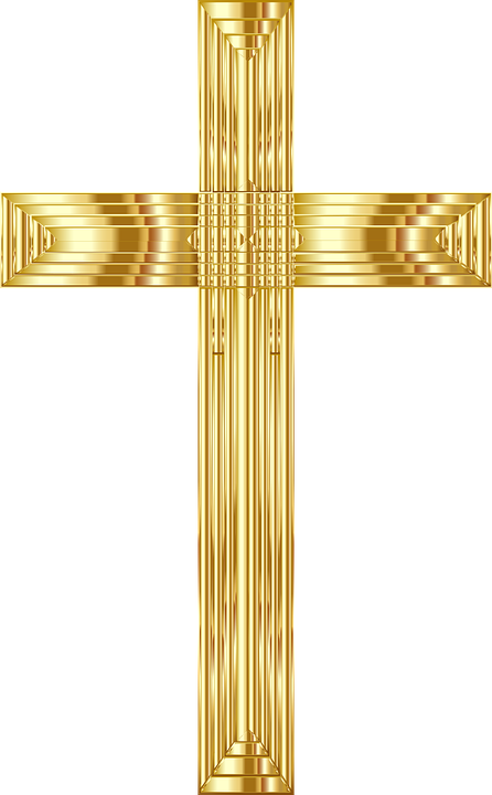 Christian Cross Png - Gold Cross No Background (446x720), Png Download